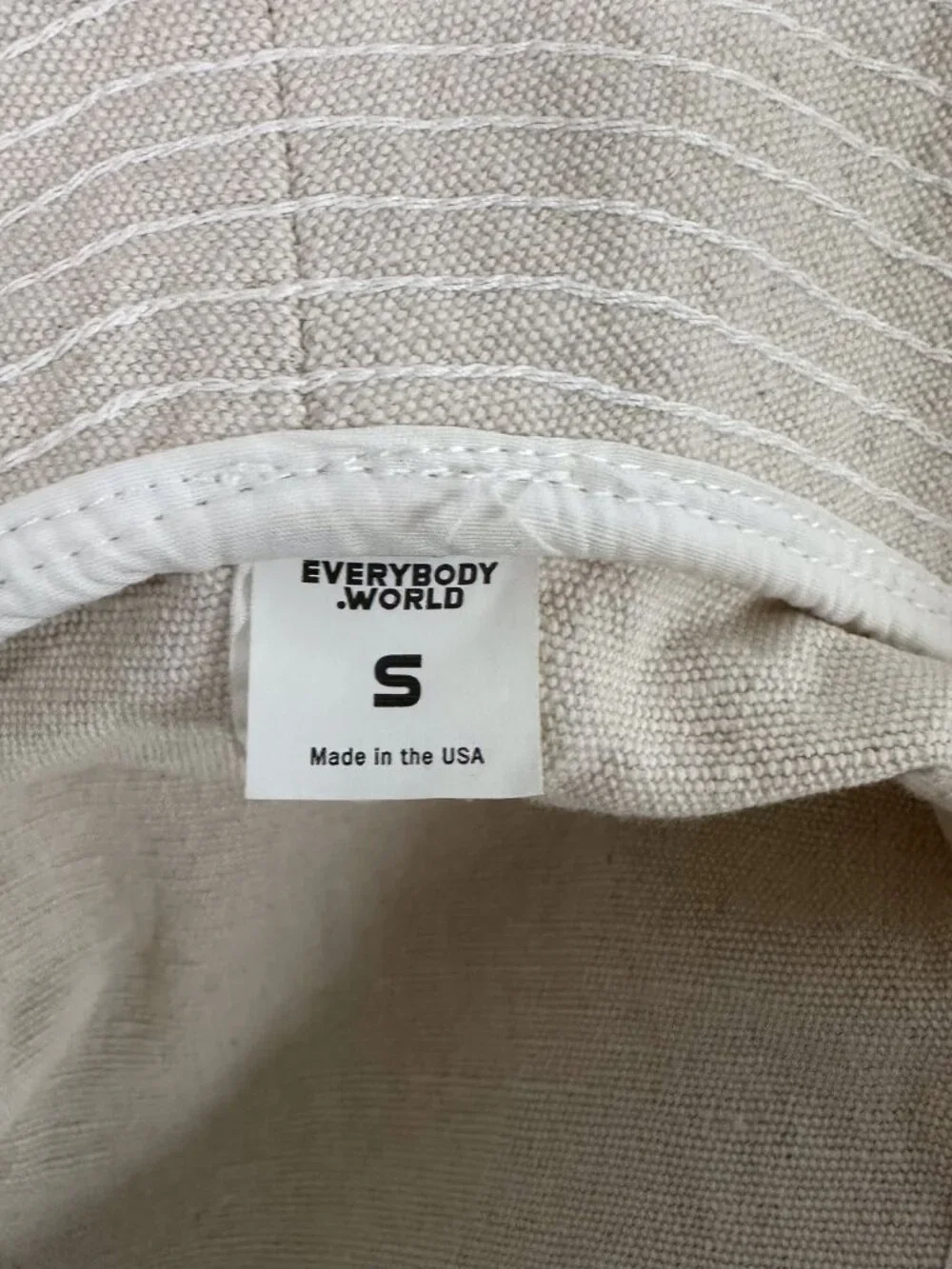 Everybody.World Cream Recycled Cotton Canvas Bucket Hat S